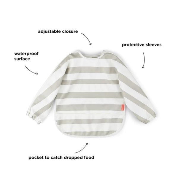 Sleeved pocket bib - stripes - sand - Image 2