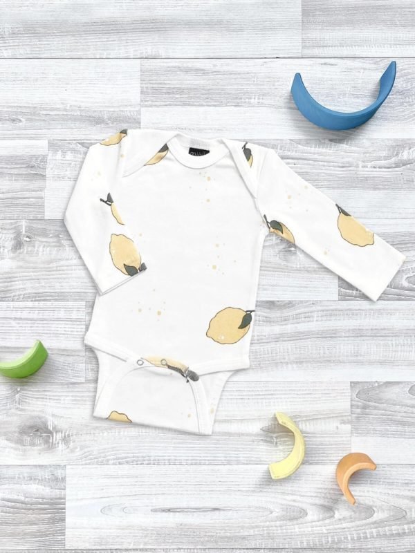 Bodysuit MJÖLK Lemons with long sleeves