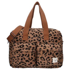 teddy diaper bag with leopard design