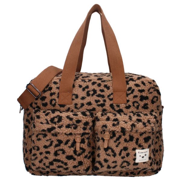 teddy diaper bag with leopard design