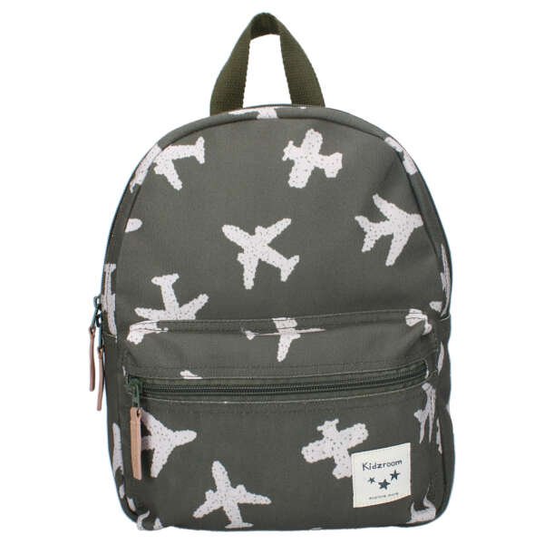 army green backpack with planes