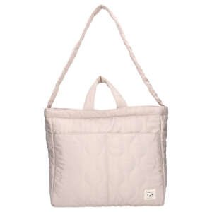 beige diaper bag