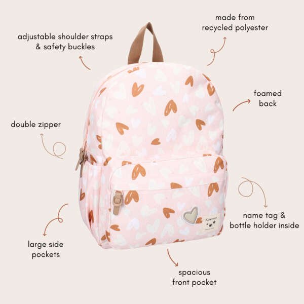 backpack with hearts for girls