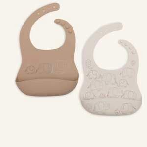 Bib Silicone - Elephant Tales - 2 Pack